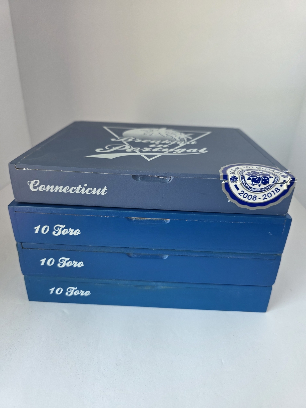 Room101 Breakfast in Portugal 10 Toro Empty Wooden Cigar Boxes Blue Set of 4